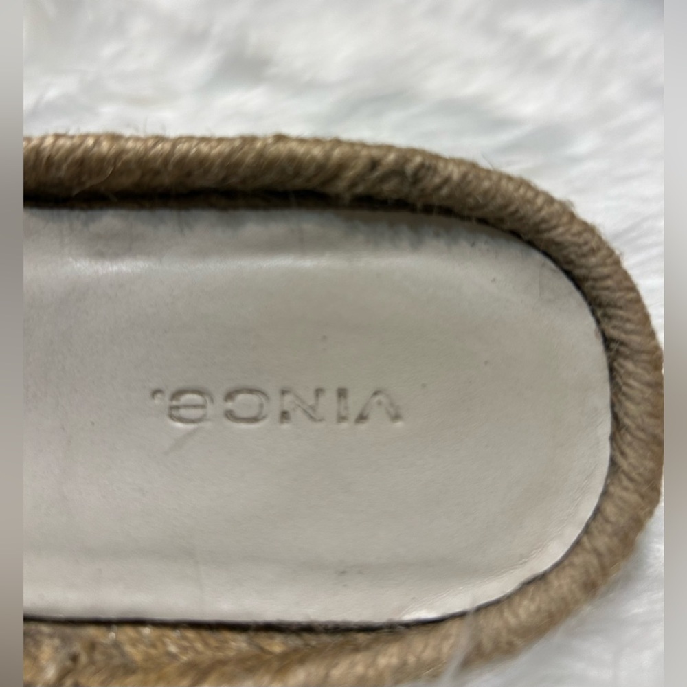 Vince Jesse White Leather Women's Espadrille Slides - Picture 7 of 8